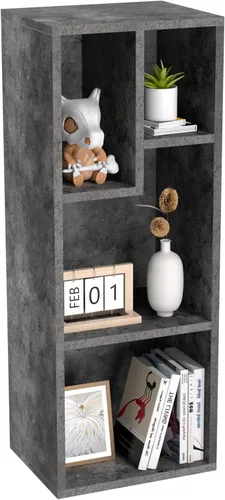 Miniatura 15 de VECELO Estantería para niños, 2 en 1 con estantes y 3 cubos de diferentes tamaños, organizador de madera para almacenamiento de juguetes para Blanco