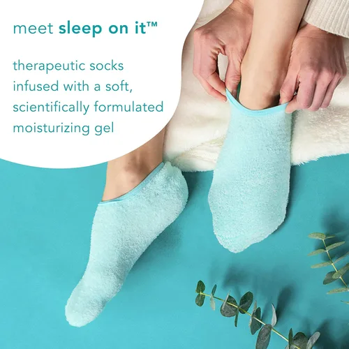 Miniatura 2 de Barefoot Scientist Calcetines de gel hidratantes Sleep On It durante la noche, nutre tus pies (verde azulado)