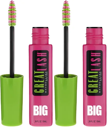 Miniatura 11 de Maybelline Great Lash BIG máscara lavable, voluminizadora, espesante, alargadora, color negro intenso, 2 unidades Muy negro