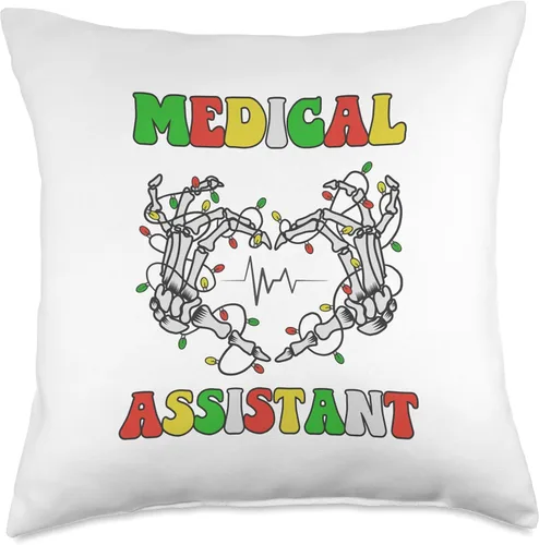 Miniatura 4 de Medical Assistant CMA Skeleton Hand Christmas Heartbeat Throw Pillow