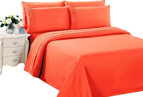 Miniatura 23 de Marina Decoration Juego de sábanas de 4 piezas ultra suave y sedoso de rayón sólido de bambú para todas las estaciones, con 2 fundas de almohada