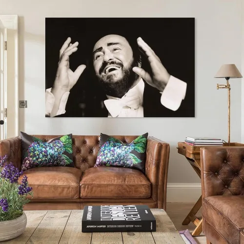 Miniatura 3 de MAXIAN Luciano Pavarotti - Póster de arte tenor del mundo, 4 pinturas sobre lienzo, póster de arte de pared, impresión de desplazamiento, impresión