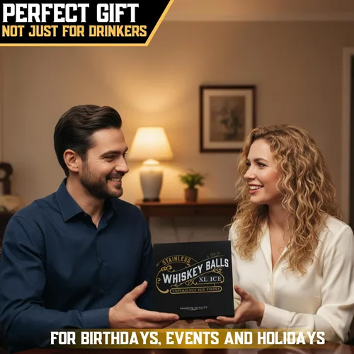 Miniatura 4 de G&J's Finest Premium - Juego de 4 bolas de acero inoxidable para whisky, 2 bolas extragrandes y 2 de gran tamaño con bolsas para congelador y pinzas