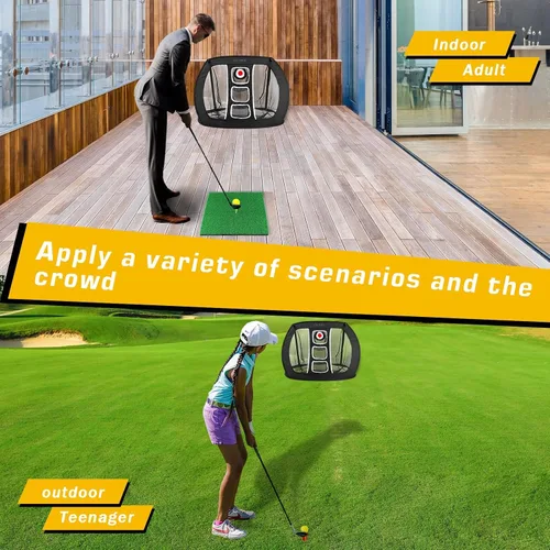 Miniatura 7 de Red de Golf Pop Up para Chipping, Red de Objetivo de Golf para Interiores/Exteriores, Red Plegable Portátil para Golpear Golf con 15 Pelotas