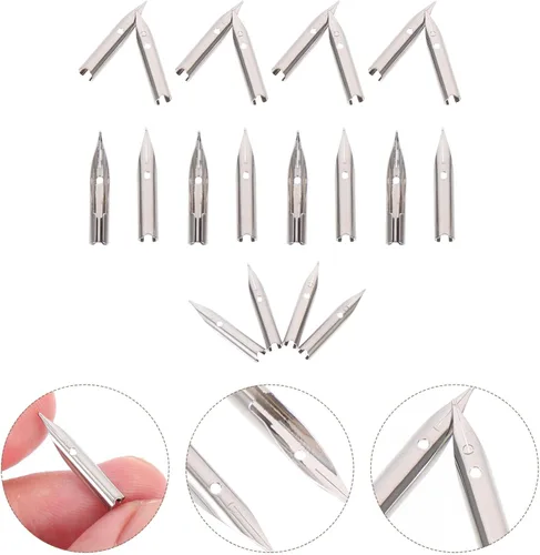 Miniatura 5 de NUOBESTY Piezas de repuesto para pluma estilográfica, caligrafía, plumas, conjunto de plumas, suministros de escritura, Pennibs de metal