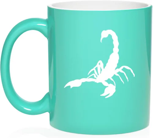 Miniatura 17 de Daylor Taza de café de cerámica Scorpion, regalo para ella, él, amigo, compañero de trabajo, esposa, esposo (11 onzas, azul)