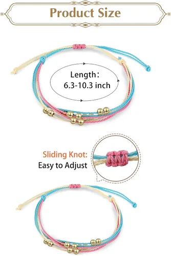 Miniatura 5 de Hicarer 21 pulseras de olas surfistas ajustables e impermeables hechas a mano para la amistad, joyería para mujer