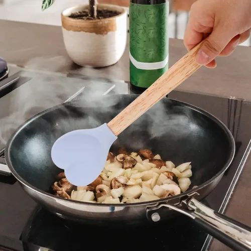 Miniatura 2 de Cucharas de cocina de corazón, cucharas de mezcla de silicona, suministros de cocina, ensalada de sopa
