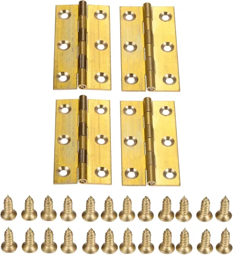 dophee 4 mini bisagras de latón puro, bisagras plegables a tope para cajón, armario, puerta, joyero, muebles de madera, 2.5 pulgadas