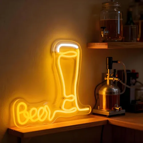 Miniatura 27 de Letrero de neón con texto en inglés «Happy Music» para decoración de pared, letras iluminadas para negocios, letreros de fiesta de cumpleaños