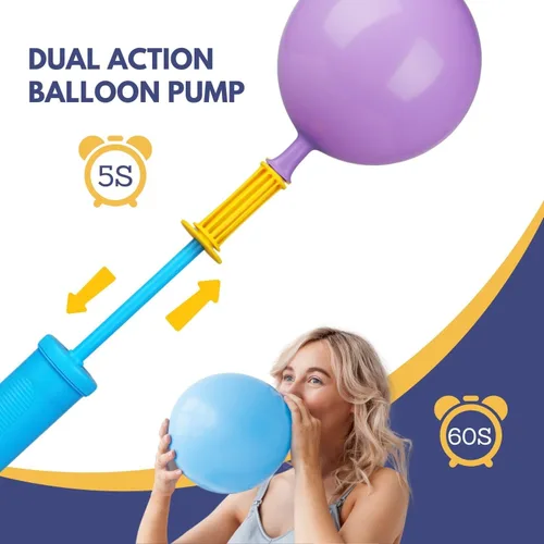 Miniatura 2 de Miliocry 2 Pack Balloon Pump Handheld Two-Way Dual Action, Hand Blower Air Pumper for Balloons, Ballon Inflator Pumping, Manual Baloon Inflators