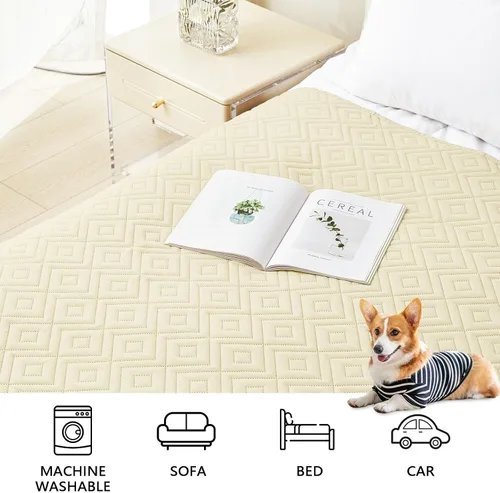 Miniatura 7 de hyha Manta impermeable para perro, manta suave para cama para perro, manta para mascotas, funda impermeable lavable para sofá, funda reversible