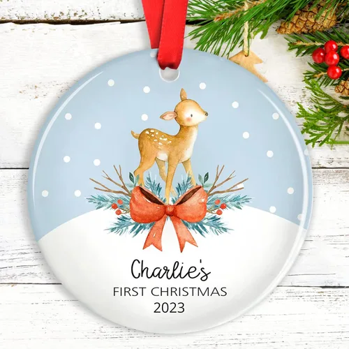 Miniatura 30 de Adornos de Navidad personalizados para camión volquete, adorno personalizado para bebé, adornos para árbol de Navidad para niños, adornos de camión