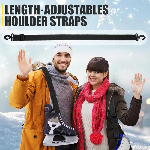Miniatura 5 de Skylety 4 correas ajustables para botas de esquí, correa de snowboard, correa de hombro, patines de hielo, accesorios deportivos de invierno Negro