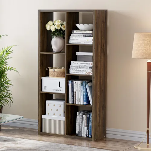 Miniatura 22 de VDNEND Organizador de Almacenamiento en Cubos Estantería, Estante Cúbico Decorativo de 11 pulgadas con Respaldo Abierto y Borde Engrosado, Marrón