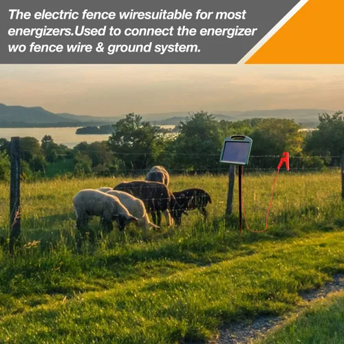 Miniatura 6 de Cables de salto de valla eléctrica de granja de 4 pies – Alambre de cobre estañado con clip de cocodrilo para Energizer a cerca de alambre y sistema