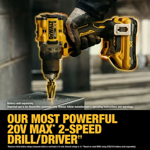 Miniatura 3 de DEWALT Taladro/destornillador inalámbrico de 1/2 pulgada sin escobillas MAX XR de 20 V (solo herramienta) (DCD801B)