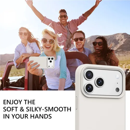 Miniatura 127 de GUAGUA Funda compatible con iPhone 17 Pro Max de 6.9 pulgadas, silicona líquida, goma de gel suave, delgada, forro de microfibra delgada