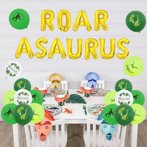 Miniatura 4 de Decoraciones de cumpleaños de One a Saurus, decoraciones de primer cumpleaños con temática de dinosaurio con rugido de Oneasaurus, globos