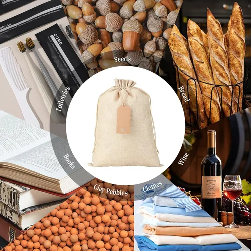Miniatura 4 de Bolsas de arpillera a granel con cordón, 20 bolsas de recuerdo de 10 x 14 pulgadas para envolver regalos, ropa, pan, para graduación, junio, día