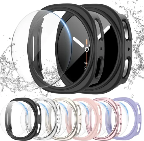 Miniatura 13 de Pack de 12 fundas para Samsung Galaxy Watch 6 de 40 mm, protector de pantalla con cubierta de policarbonato duro y película protectora de vidrio