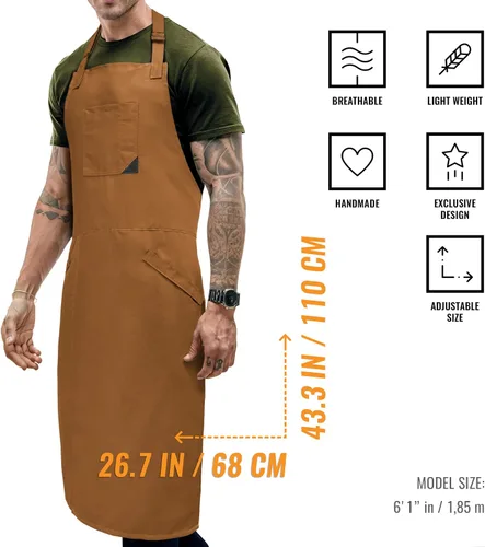 Miniatura 2 de Under NY Sky Delantal de cerámica – Patas divididas de cobertura completa, trabillas para toallas, cobertura más ajustable para hombres y mujeres