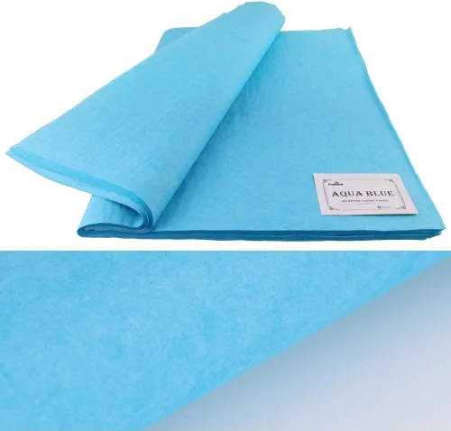 Miniatura 3 de PMLAND 100 hojas de papel de regalo de seda azul aguamarina a granel de 20 x 15 pulgadas para bolsas de regalo, cajas, embalajes de flores
