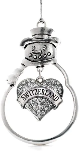 Miniatura 156 de Colgante de plata con diseño de Detroit con forma de corazón y muñeco de nieve con circonitas cúbicas