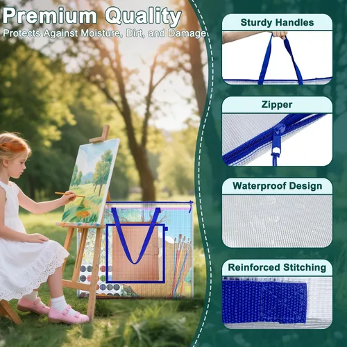 Miniatura 3 de AKAYOK Bolsa grande de almacenamiento para pósteres, bolsa de arte de 25 x 19 pulgadas con bolsillo para póster, alfombrillas de corte, álbum