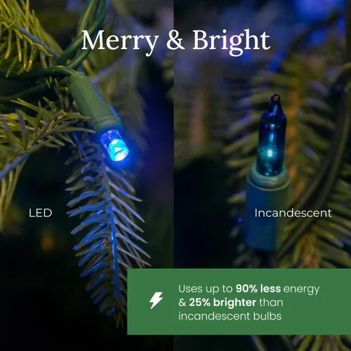 Miniatura 5 de Luces LED de Navidad Pro Christmas – Juego de 50 luces de tira cónicas de ángulo amplio – Juego de luces de fiesta de grado profesional