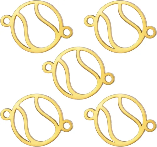 Miniatura 12 de kkjoy 5 dijes de bola deportiva de acero inoxidable para hacer joyas y manualidades, varios dijes, suministros de manualidades, accesorios