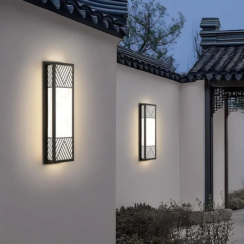 Miniatura 7 de Aplique de pared para exteriores, LED de 26 W, 24.8 pulgadas, lámpara exterior moderna negra con pantalla de resina, iluminación impermeable IP65