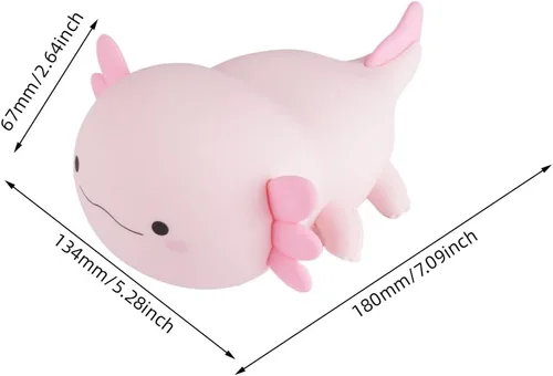 Miniatura 6 de IFTHFOUR Luz Nocturna de Axolotl – Linda Lámpara Recargable y Ajustable de Silicona, Decoración Kawaii para Habitación de Niños Niñas y Niños