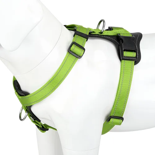 Miniatura 14 de Plutus Pet Arnés ajustable sin tirones para perro con detalles de cuero, chaleco de nailon reflectante resistente para entrenamiento, senderismo