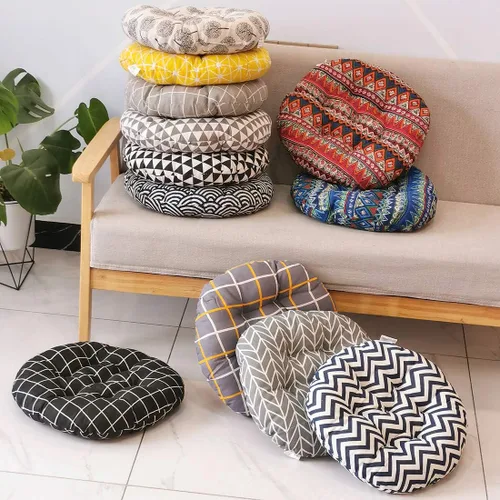 Miniatura 7 de vctops Cojín redondo suave bohemio para silla de jardín, patio, hogar, cocina, oficina, asiento, cojín de nube de 16 pulgadas de diámetro