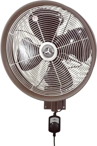 Miniatura 9 de Hydromist Ventilador oscilante de pared para exteriores, control de cable de 3 velocidades, hoja de ventilador de resina dura con soporte de montaje