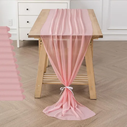 Miniatura 21 de Paquete de 2 caminos de mesa de gasa de 10 pies de 29 x 120 pulgadas, camino de mesa romántico transparente para boda, fiesta de cumpleaños