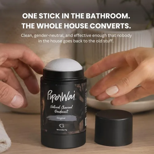 Miniatura 6 de PiperWai Desodorante natural con carbón activado Protección contra olores, vegano, sin aluminio, producto Shark Tank para mujeres y hombres Palo
