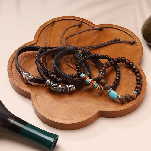 Miniatura 3 de MILAKOO Pulseras de cuentas tribales de madera para hombre, elásticas, ajustables, para oración, para mujer