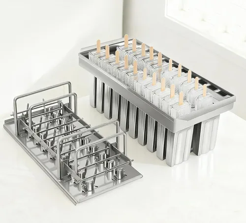 Moldes de paletas de acero inoxidable, 20 unidades, hechos en casa, reutilizables, para hacer helados, para hacer paletas de hielo de congelación