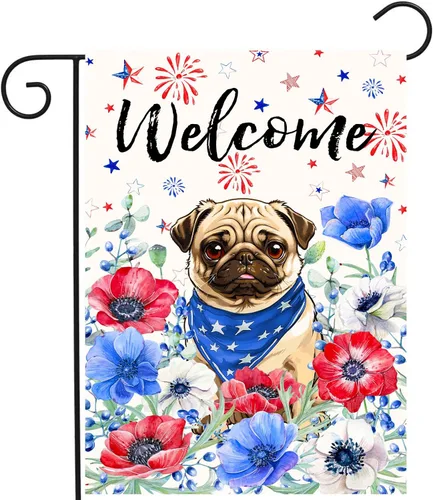 Miniatura 21 de Bandera de jardín floral Border Collie bandera de patio primavera verano bandera de patio flor perro banderas de jardín para exteriores pequeñas