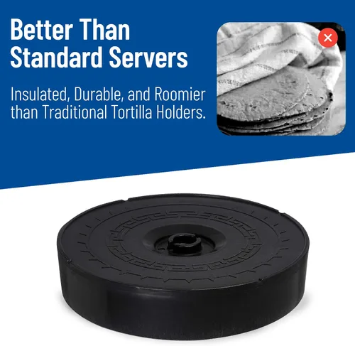 Miniatura 7 de Carlisle FoodService Products Servidor de tortilla Jumbo con tapa aislada para cocinas, restaurantes, catering, plástico, 12.75 x 2.625 pulgadas