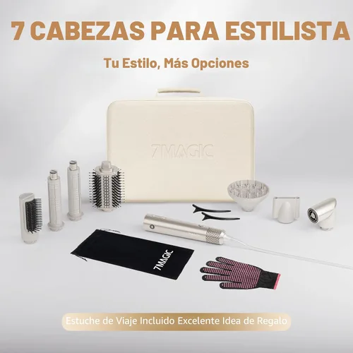 Miniatura 8 de 7MAGIC Estilizador de aire caliente 7 en 1, cepillo secador de pelo con rizadores de envoltura automática, secador de pelo de alta velocidad