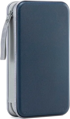 Miniatura 12 de LIOVODE Funda para DVD, estuche portátil para CD de capacidad para 96, organizador de cartera de DVD de plástico duro, organizador para coche CD