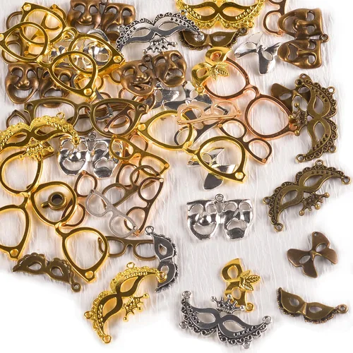 Miniatura 11 de stino 100 G Mixed Style Metal Charms for Jewelry Making, Bulk Silver & Gold Plated, for Bracelet, Necklace, Earrings DIY Crafts