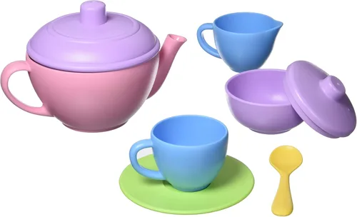Miniatura 4 de Green Toys Juego de té, rosa 4C, juego de 17 piezas, habilidades motoras, lenguaje y comunicación para niños. Sin BPA, ftalatos, PVC, apto