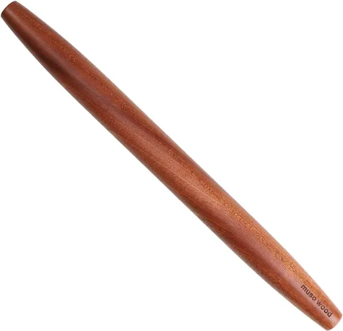 Muso Wood Sapele - Rodillo francés de madera para hornear, rodillo cónico para fondant, corteza de pastel, galletas, pastelería (francés de 15-3/4