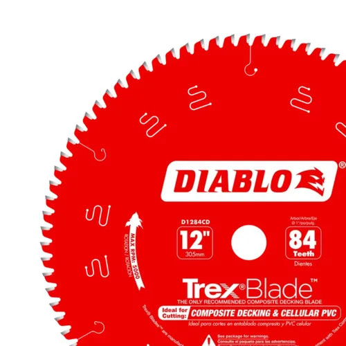 Miniatura 3 de Diablo TrexBlade - Hoja de sierra para compuestos y plástico, diámetro de 12 pulgadas, 84 dientes MTCG, eje de 1 pulgada, corte de .102 pulgadas