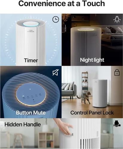 Miniatura 11 de Purificadores de aire COWAY para habitación grande, para toda la casa hasta 2,640 pies², filtro True HEPA para humo, alergias, caspa de mascotas