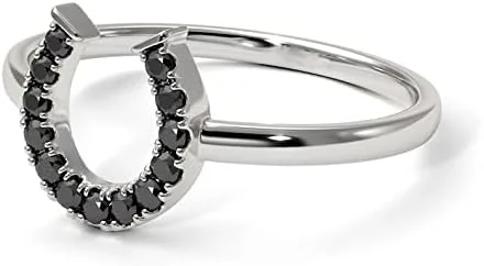 Miniatura 5 de Elige tu color de plata de ley 925, anillo de la suerte con piedras preciosas de herradura, solitario, joyería única, uso diario, fiesta, uso